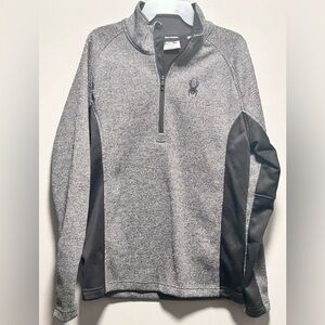 Men’s  3/4 Zip Outbound Spyder Sweater/Jacket
Black/Charcoal. Size med